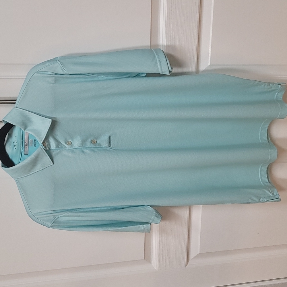 Men's Greg Norman large blue/green golf polo